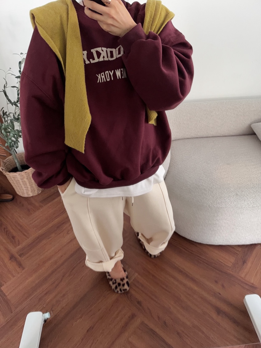 AMOOD韓國直郵女裝新品時尚推薦真品熱賣人氣衛衣抓絨運動AMOOD衛衣