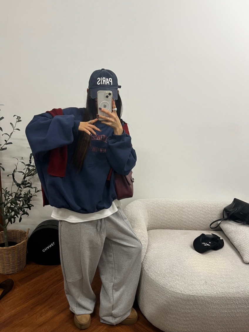 AMOOD韓國直郵女裝新品時尚推薦真品熱賣人氣衛衣抓絨運動AMOOD衛衣