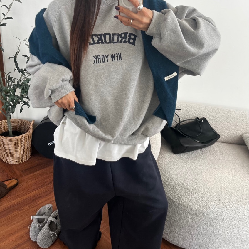 AMOOD韓國直郵女裝新品時尚推薦真品熱賣人氣衛衣抓絨運動AMOOD衛衣
