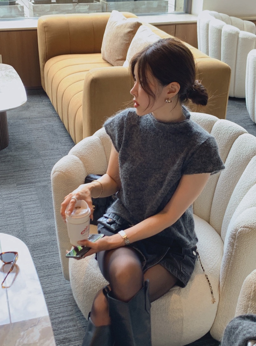 LA CREME東大門代購女士新品時尚休閑真品人氣針織衫馬海毛LA CREME針織衫