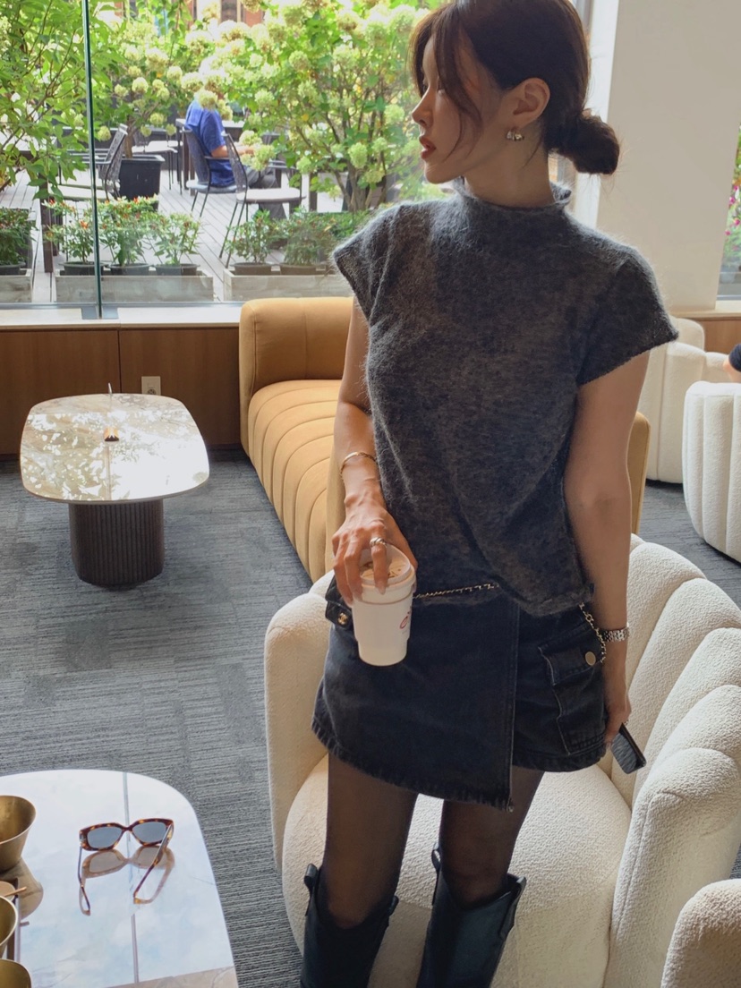 LA CREME東大門代購女士新品時尚休閑真品人氣針織衫馬海毛LA CREME針織衫