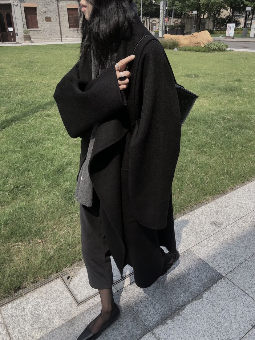 LE BUTTER東大門直郵女士新品推薦時尚中長款大衣手工高領LE BUTTER中長款大衣