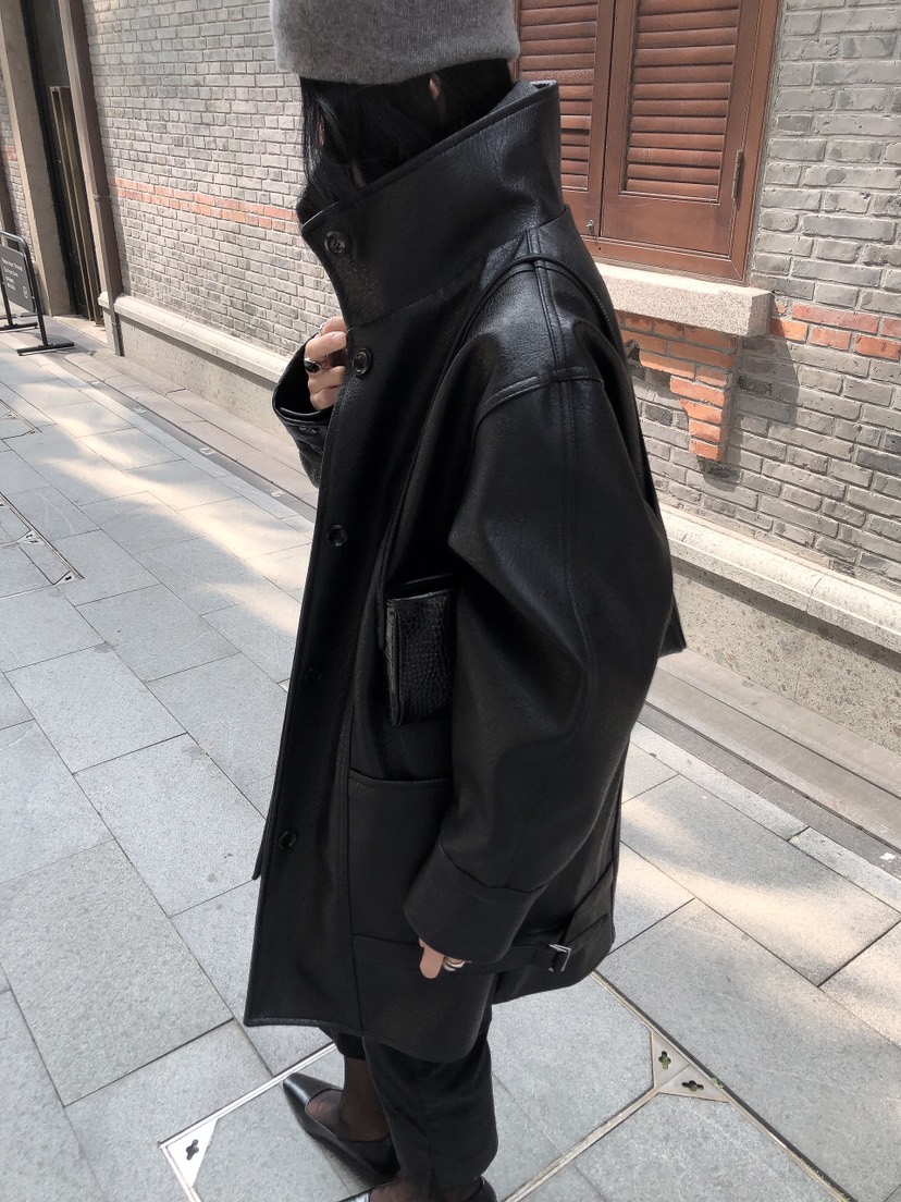 LE BUTTER韓國直郵女士新款休閑人氣推薦熱賣時尚皮衣皮革LE BUTTER皮衣