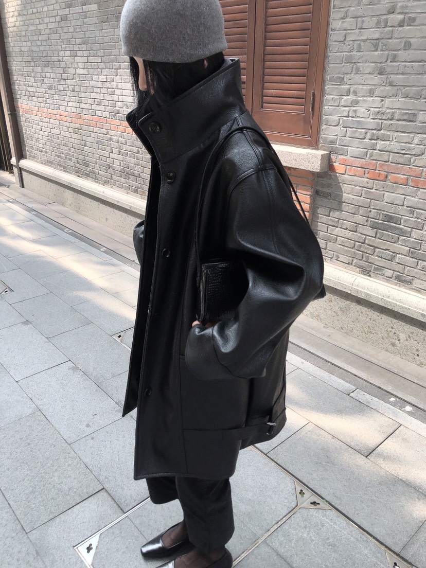 LE BUTTER韓國直郵女士新款休閑人氣推薦熱賣時尚皮衣皮革LE BUTTER皮衣