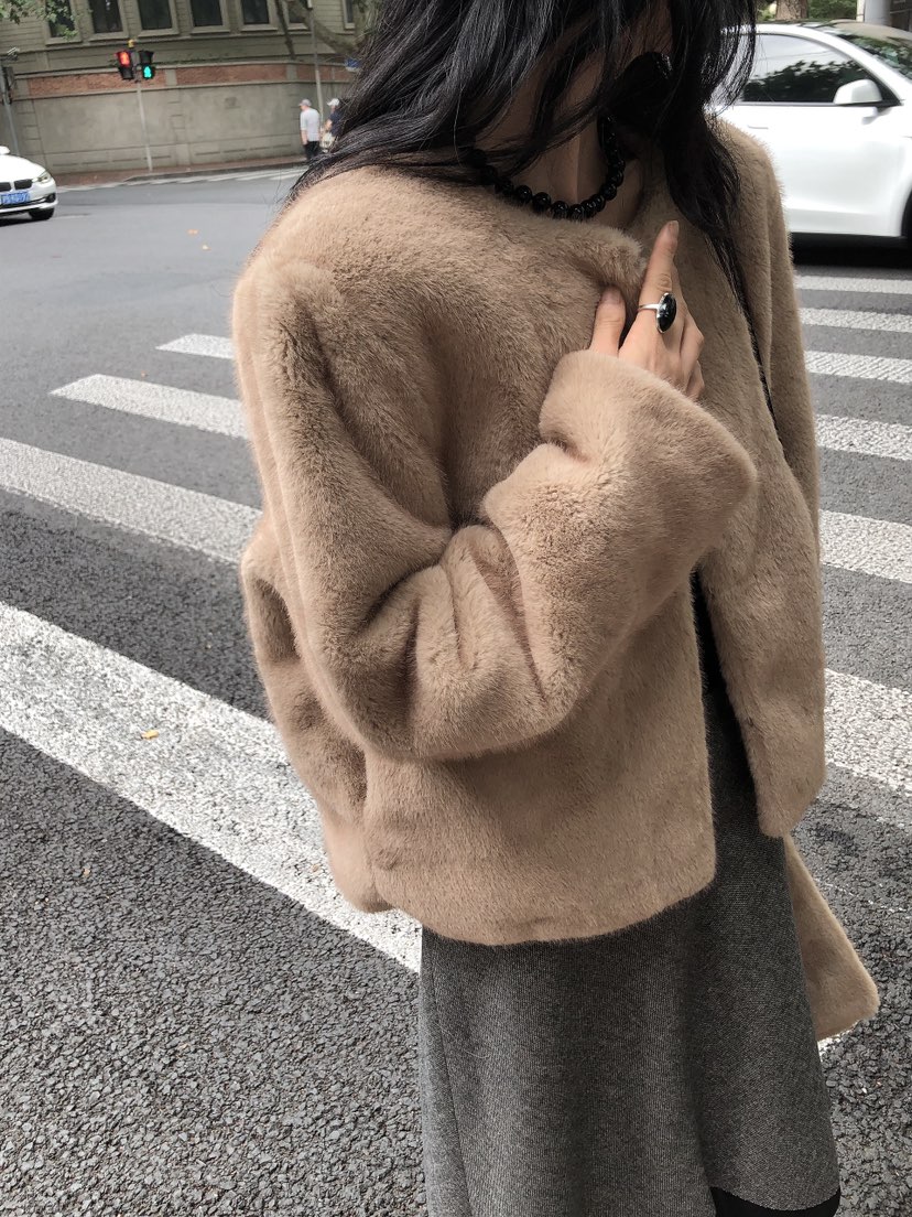 LE BUTTER東大門直郵女裝新品人氣職業休閑短款大衣含圍巾LE BUTTER短款大衣