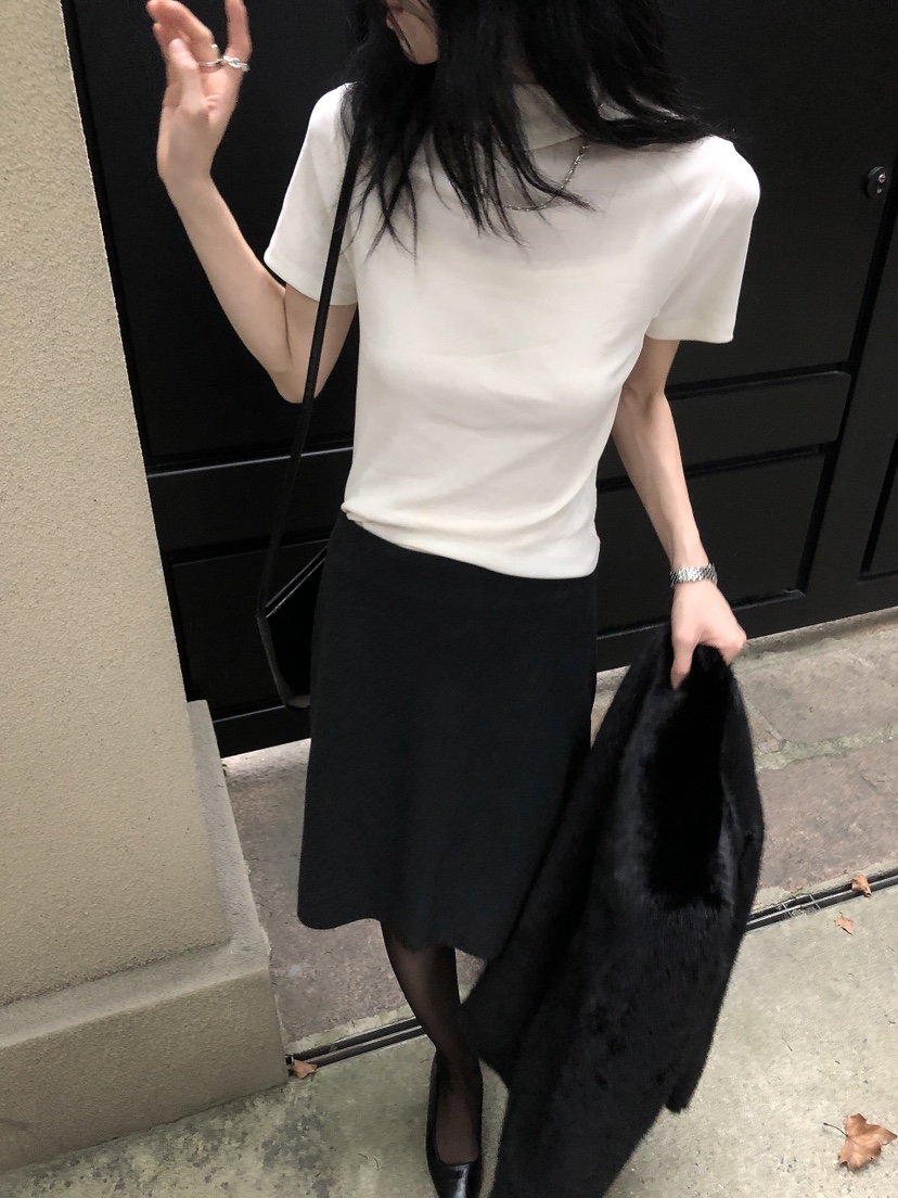 LE BUTTER韓國代購女裝新款推薦真品職業時尚T恤天鵝絨高領LE BUTTERT恤