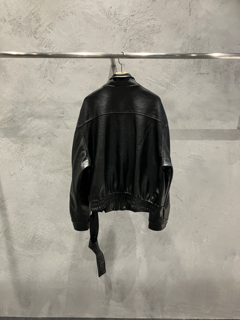 PIN-UP韓國直郵女士新品時尚推薦職業休閑熱賣皮衣含腰帶PIN-UP皮衣