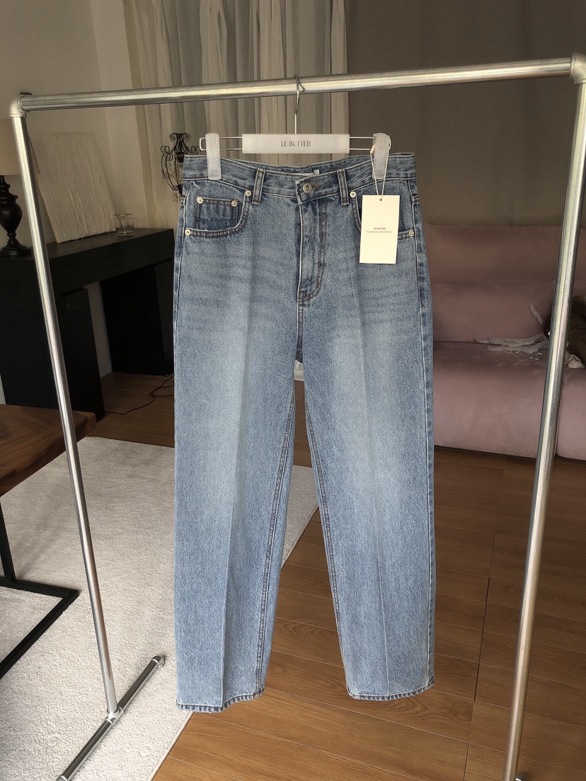 LE BUTTER韓國代購女士新品真品熱賣時尚休閑推薦牛仔褲LE BUTTER牛仔褲圖色1