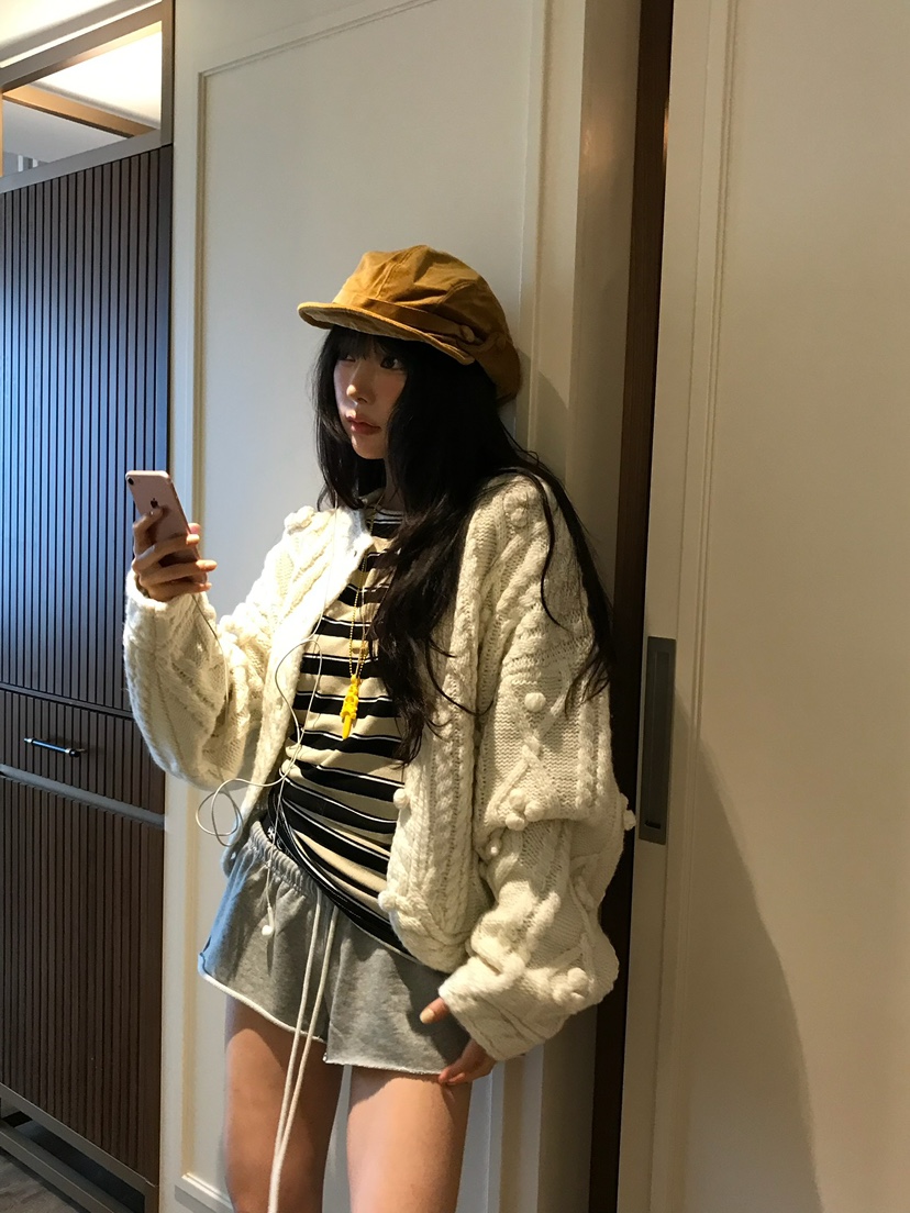 LOVE PULL東大門代購女士新款推薦人氣職業開衫手工毛絨LOVE PULL開衫