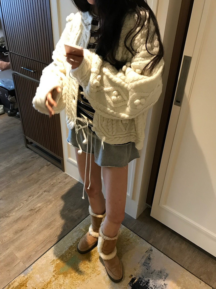 LOVE PULL東大門代購女士新款推薦人氣職業開衫手工毛絨LOVE PULL開衫