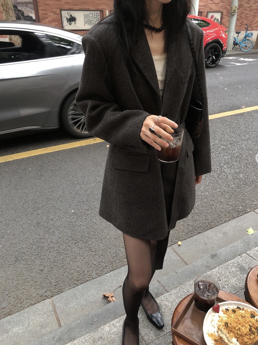LE BUTTER韓國直郵女士新品休閑熱賣夾克手工制品含腰帶LE BUTTER夾克