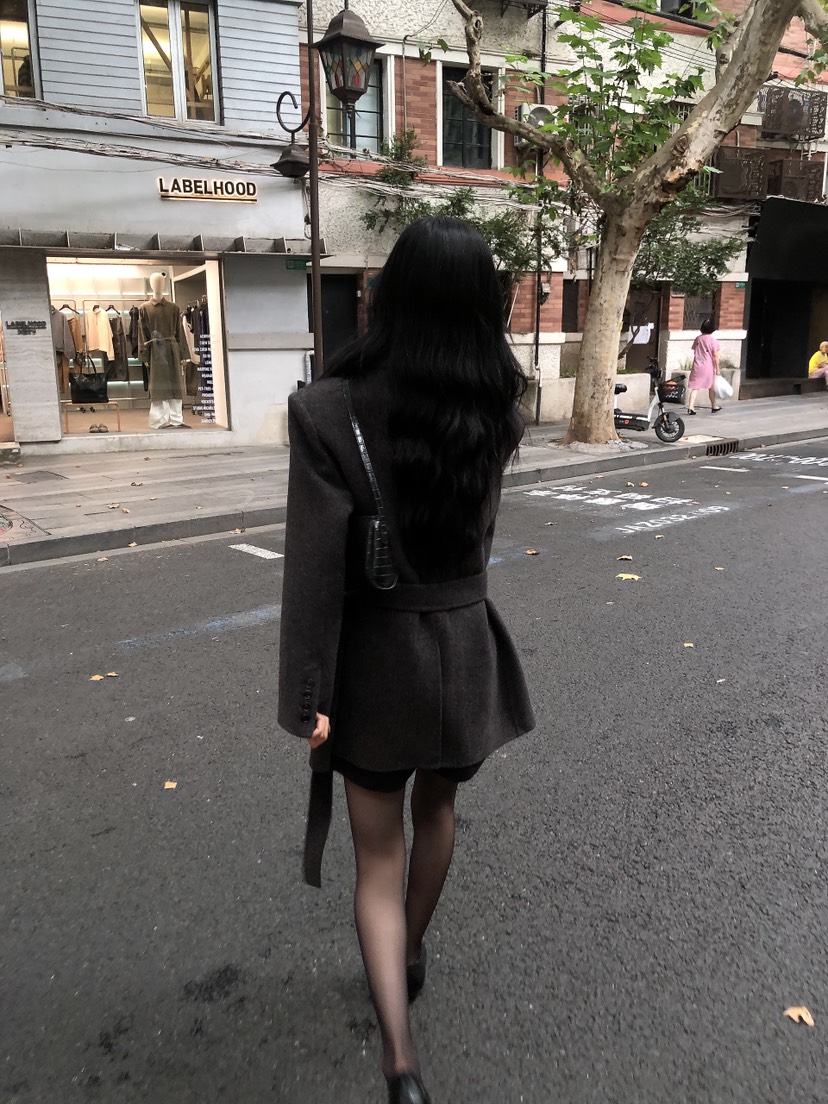 LE BUTTER韓國直郵女士新品休閑熱賣夾克手工制品含腰帶LE BUTTER夾克