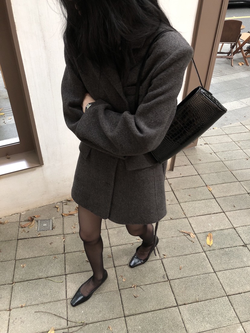 LE BUTTER韓國直郵女士新品休閑熱賣夾克手工制品含腰帶LE BUTTER夾克