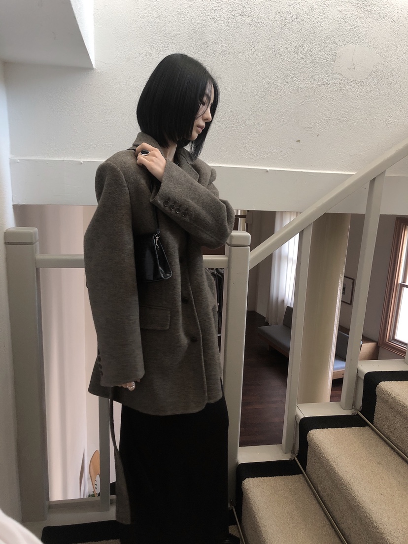 LE BUTTER韓國直郵女士新品休閑熱賣夾克手工制品含腰帶LE BUTTER夾克