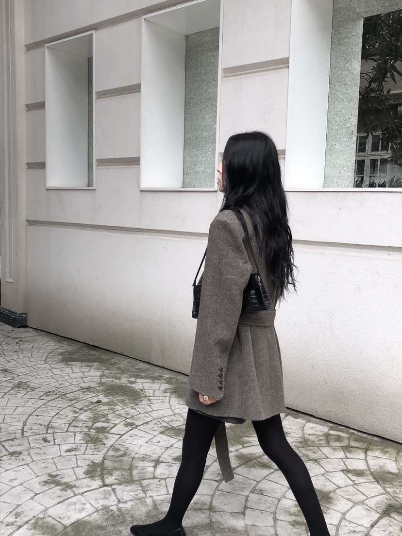 LE BUTTER韓國直郵女士新品休閑熱賣夾克手工制品含腰帶LE BUTTER夾克
