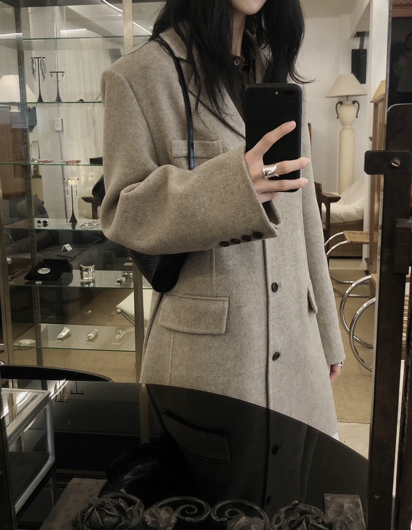 LE BUTTER韓國直郵女士新品休閑熱賣夾克手工制品含腰帶LE BUTTER夾克