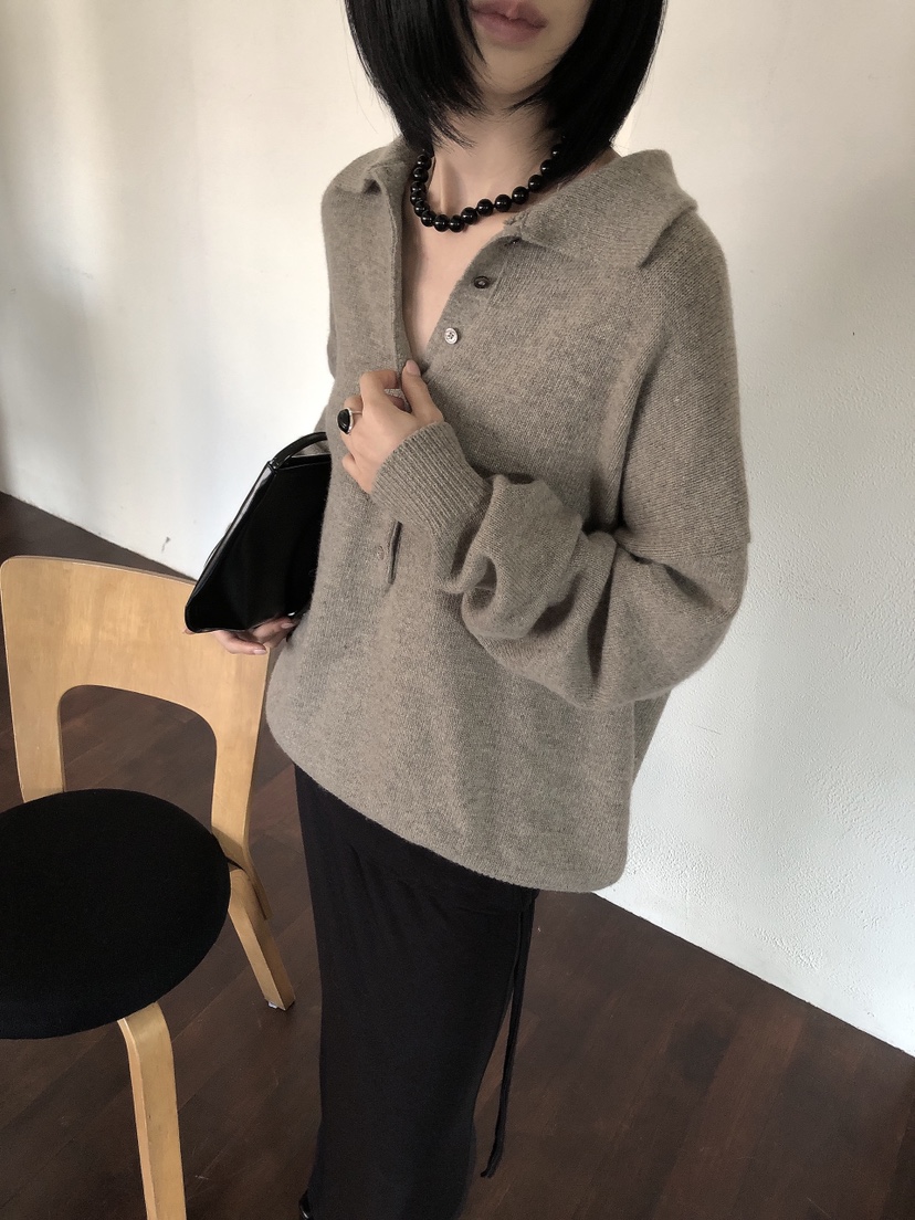 LE BUTTER韓國直郵女士新款推薦休閑人氣針織衫美利奴羊毛LE BUTTER針織衫