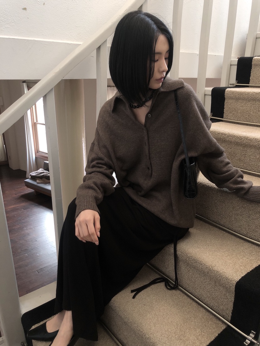 LE BUTTER韓國直郵女士新款推薦休閑人氣針織衫美利奴羊毛LE BUTTER針織衫