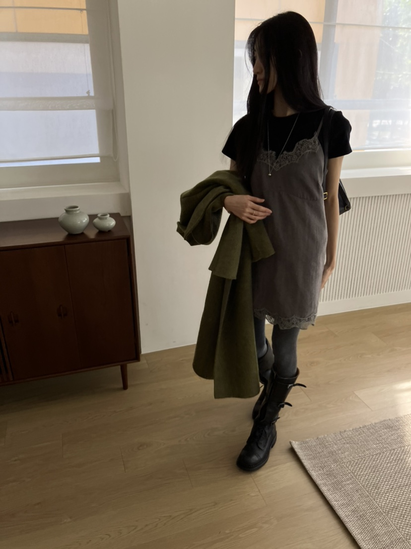 PIN-UP韓國代購女裝新品時尚職業推薦休閑連衣裙蕾絲無袖PIN-UP連衣裙