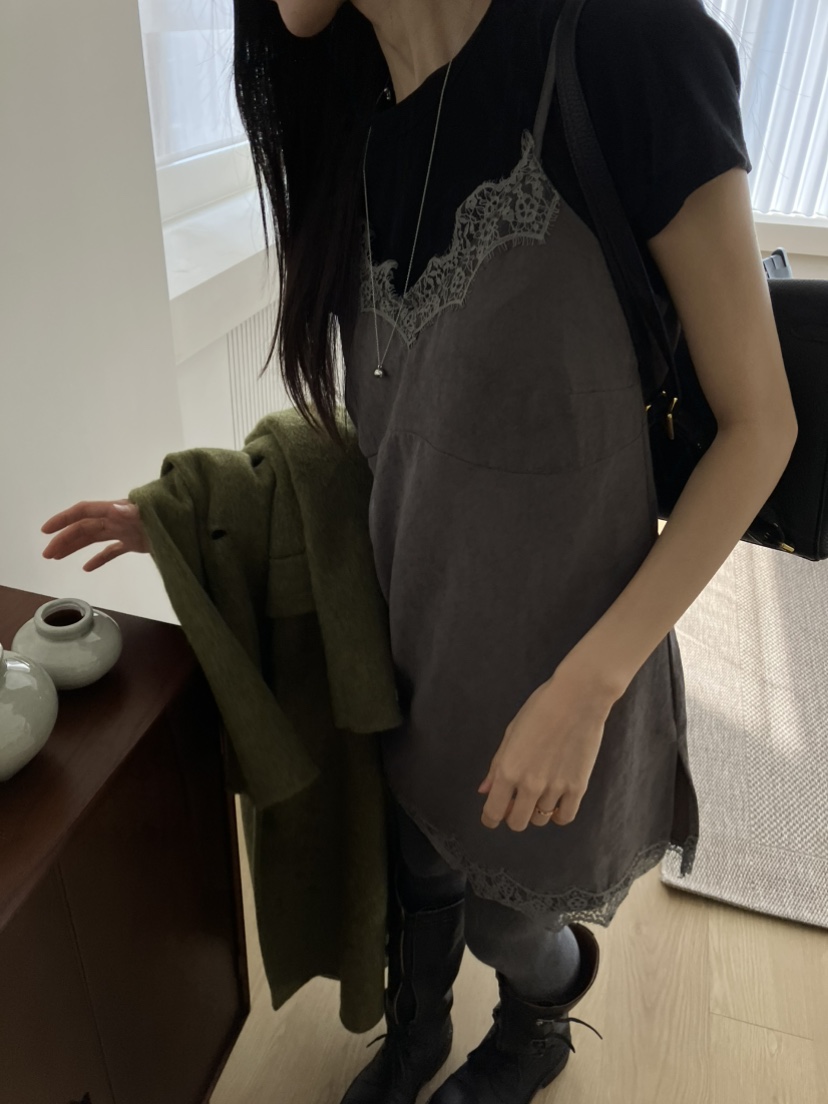 PIN-UP韓國代購女裝新品時尚職業推薦休閑連衣裙蕾絲無袖PIN-UP連衣裙