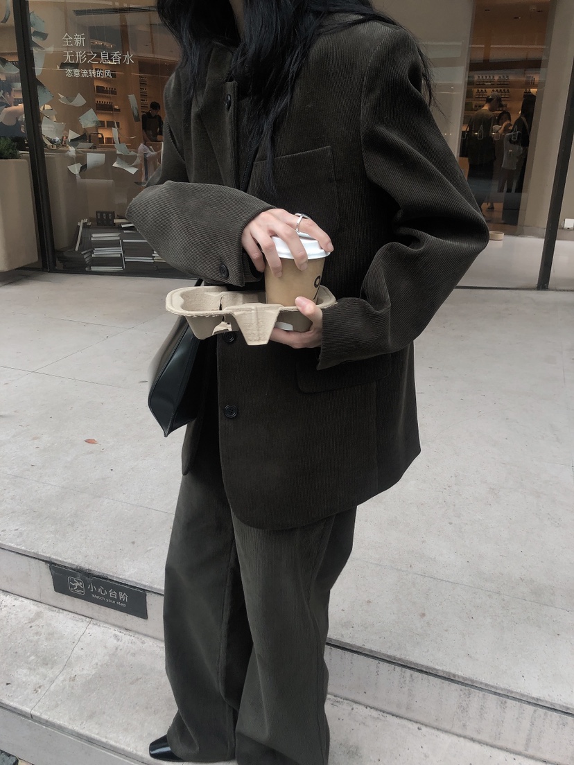 LE BUTTER東大門實拍女士新品時尚職業熱賣推薦夾克燈芯絨LE BUTTER夾克
