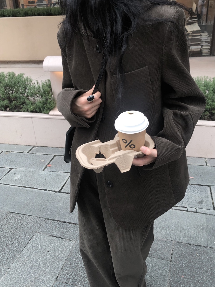 LE BUTTER東大門實拍女士新品時尚職業熱賣推薦夾克燈芯絨LE BUTTER夾克