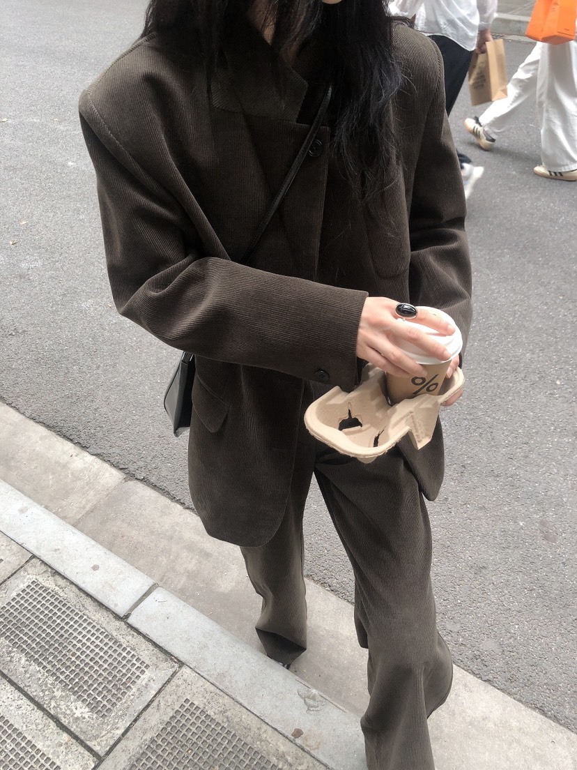 LE BUTTER東大門實拍女士新品時尚職業熱賣推薦夾克燈芯絨LE BUTTER夾克