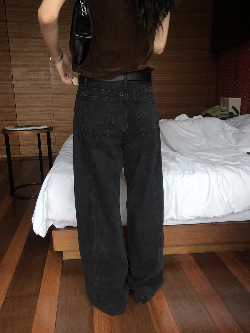 LE BUTTER韓國代購女裝新款時尚真品休閑褲不含腰帶黑色LE BUTTER休閑褲