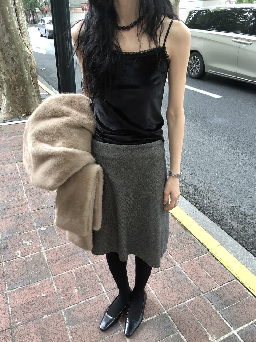 LE BUTTER東大門代購女士新款推薦吊帶背心蕾絲絲絨無袖LE BUTTER吊帶/背心