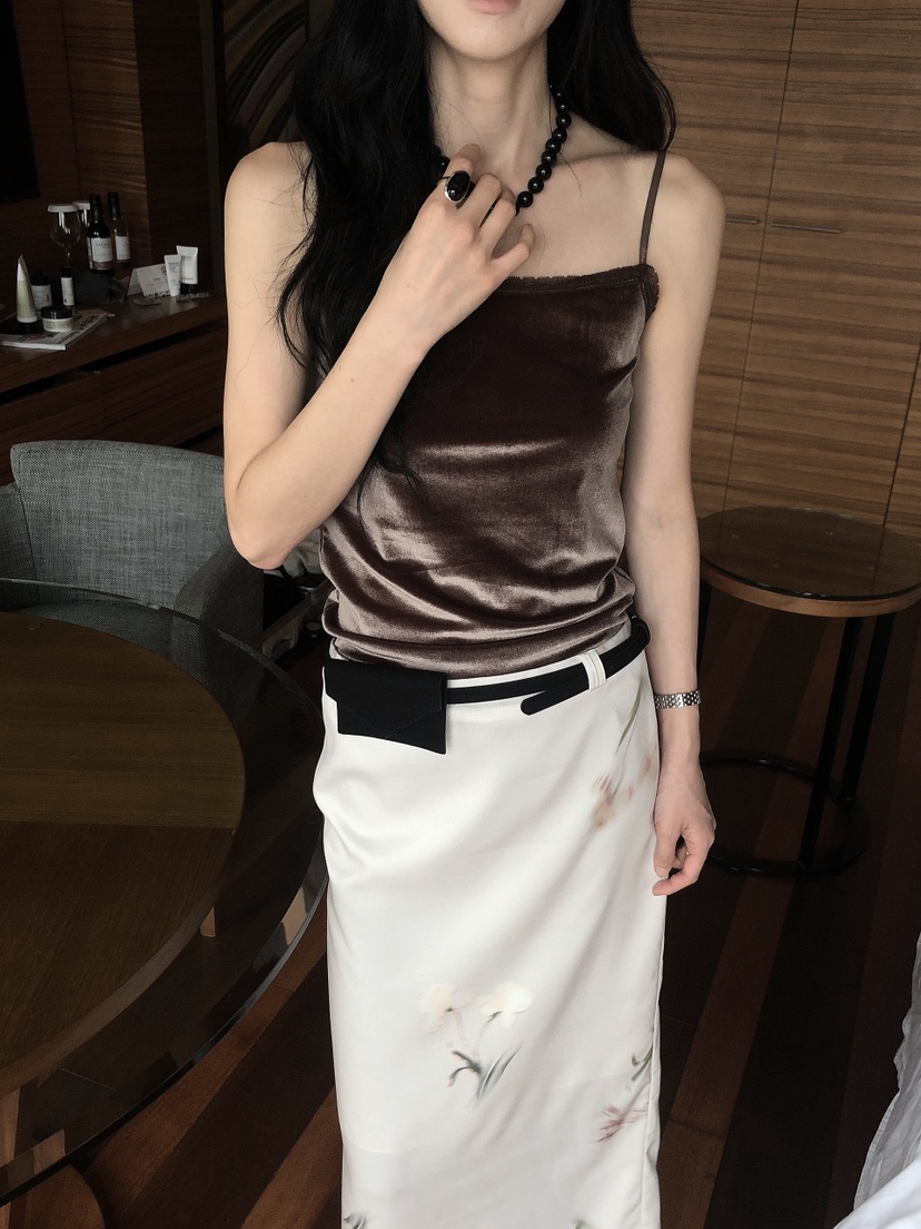 LE BUTTER東大門代購女士新款推薦吊帶背心蕾絲絲絨無袖LE BUTTER吊帶/背心