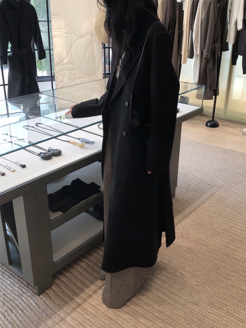 LE BUTTER韓國直郵女裝新品休閑熱賣中長款大衣手工制品LE BUTTER中長款大衣