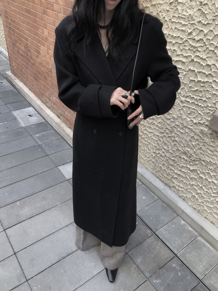 LE BUTTER韓國直郵女裝新品休閑熱賣中長款大衣手工制品LE BUTTER中長款大衣圖色2