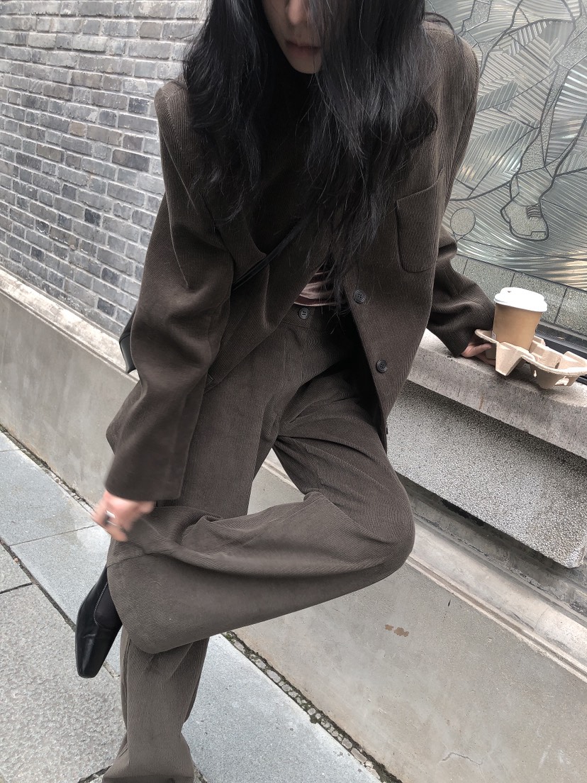 LE BUTTER韓國直郵女士新款推薦職業休閑褲不含腰帶燈芯絨LE BUTTER休閑褲