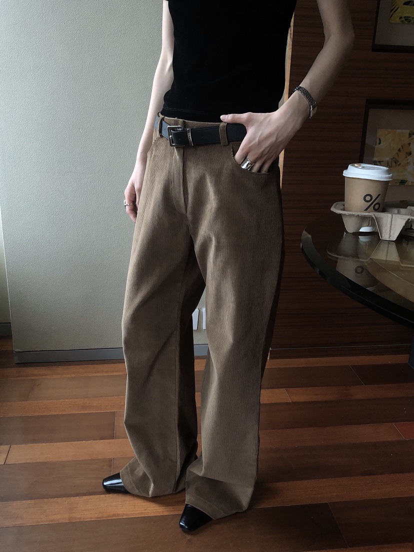 LE BUTTER韓國直郵女士新款推薦職業休閑褲不含腰帶燈芯絨LE BUTTER休閑褲