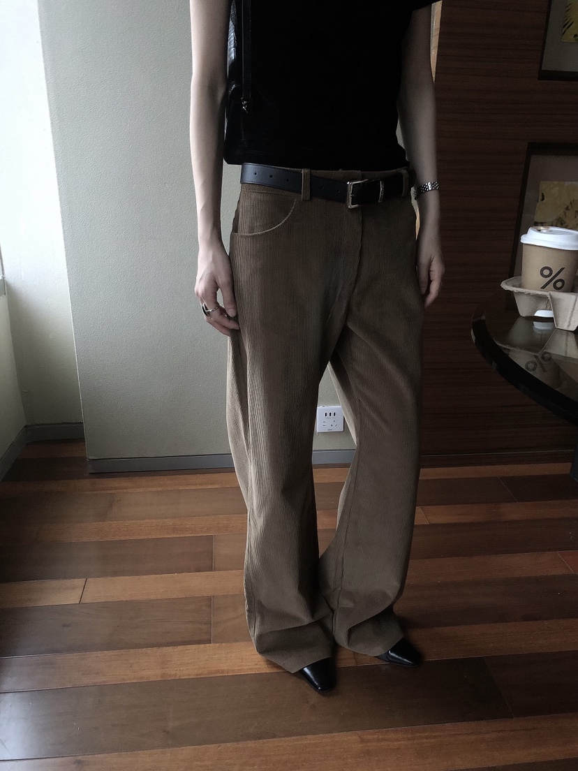 LE BUTTER韓國直郵女士新款推薦職業休閑褲不含腰帶燈芯絨LE BUTTER休閑褲