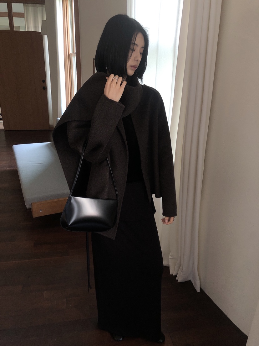 LE BUTTER東大門實拍女士新品時尚熱賣短款大衣含圍巾手工LE BUTTER短款大衣