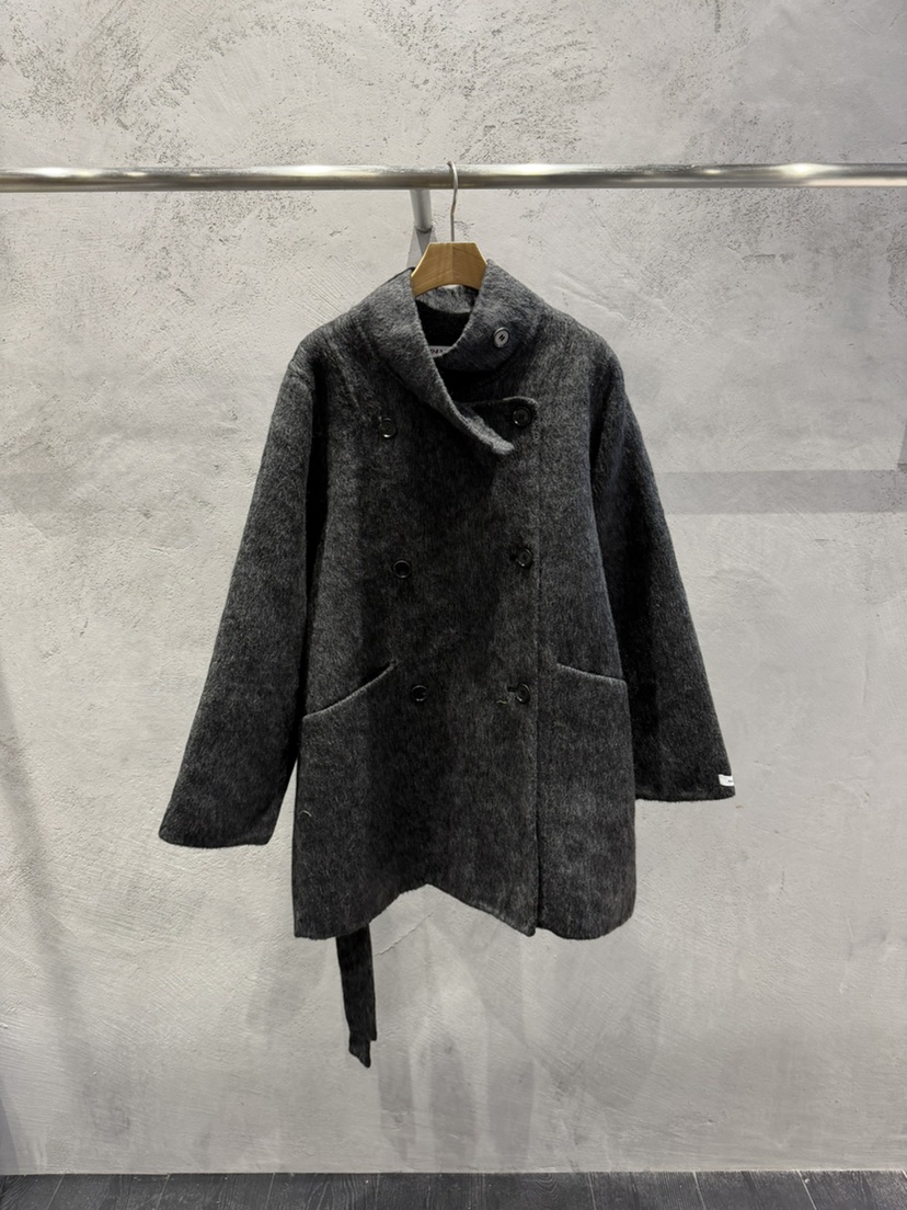 PIN-UP韓國直郵女裝新品推薦中長款大衣手工制作含腰帶高領PIN-UP中長款大衣圖色3