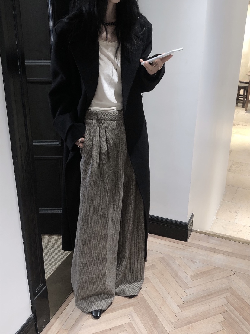 LE BUTTER韓國代購女裝新款真品推薦熱賣休閑休閑褲格紋LE BUTTER休閑褲