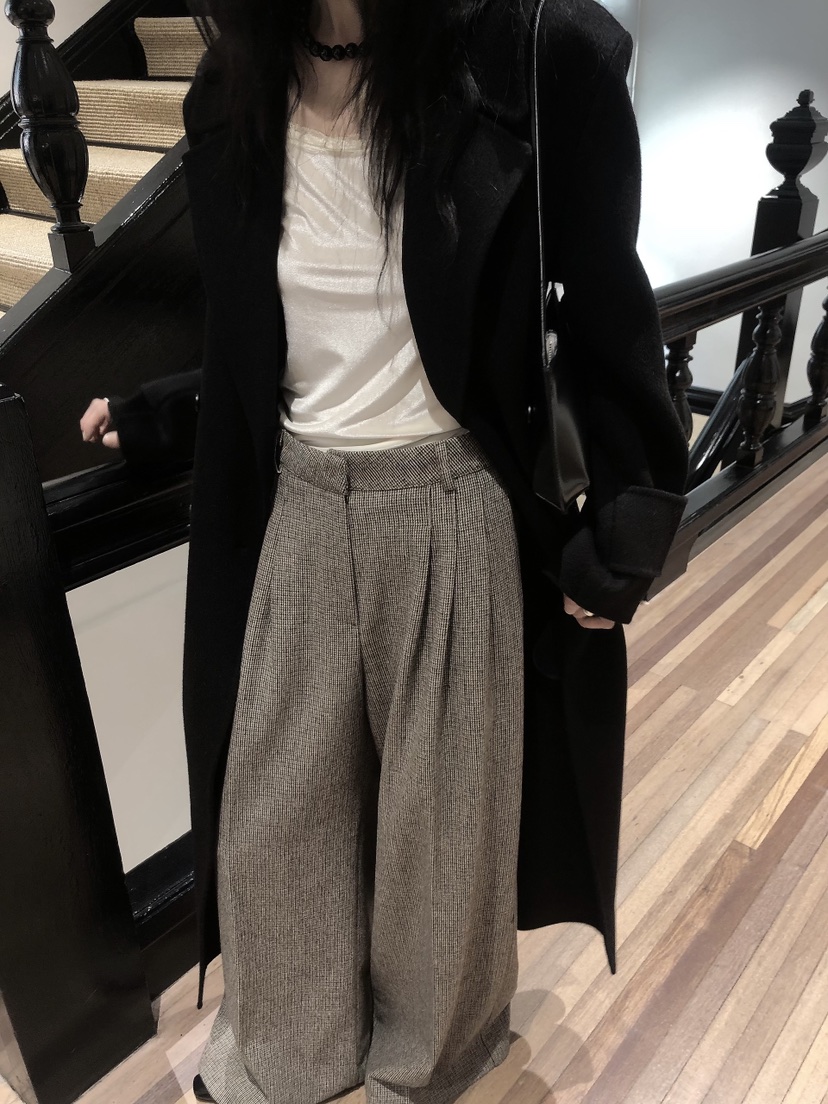 LE BUTTER韓國代購女裝新款真品推薦熱賣休閑休閑褲格紋LE BUTTER休閑褲