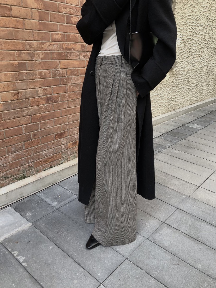 LE BUTTER韓國代購女裝新款真品推薦熱賣休閑休閑褲格紋LE BUTTER休閑褲