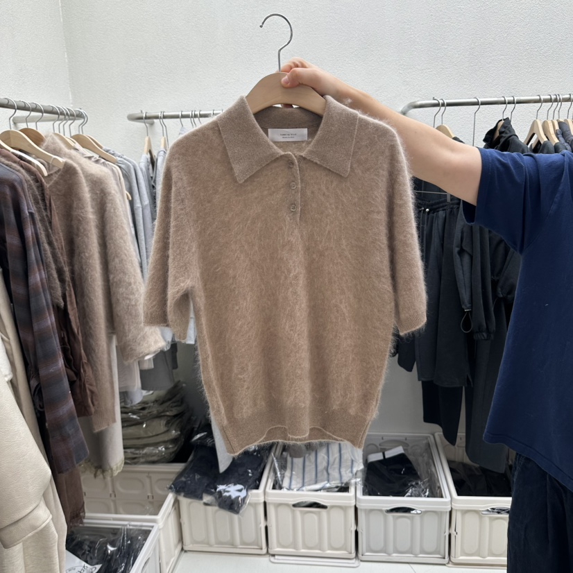 HUMMING BIRD韓國直郵女裝新品休閑熱賣毛衣短袖針織衫翻領HUMMING BIRD毛衣圖色2