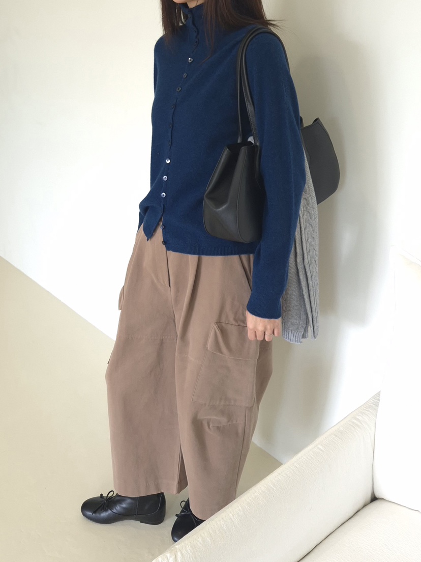 OUS/INCH-L韓國代購女士新品推薦人氣開衫羊絨高領紐扣OUS/INCH開衫