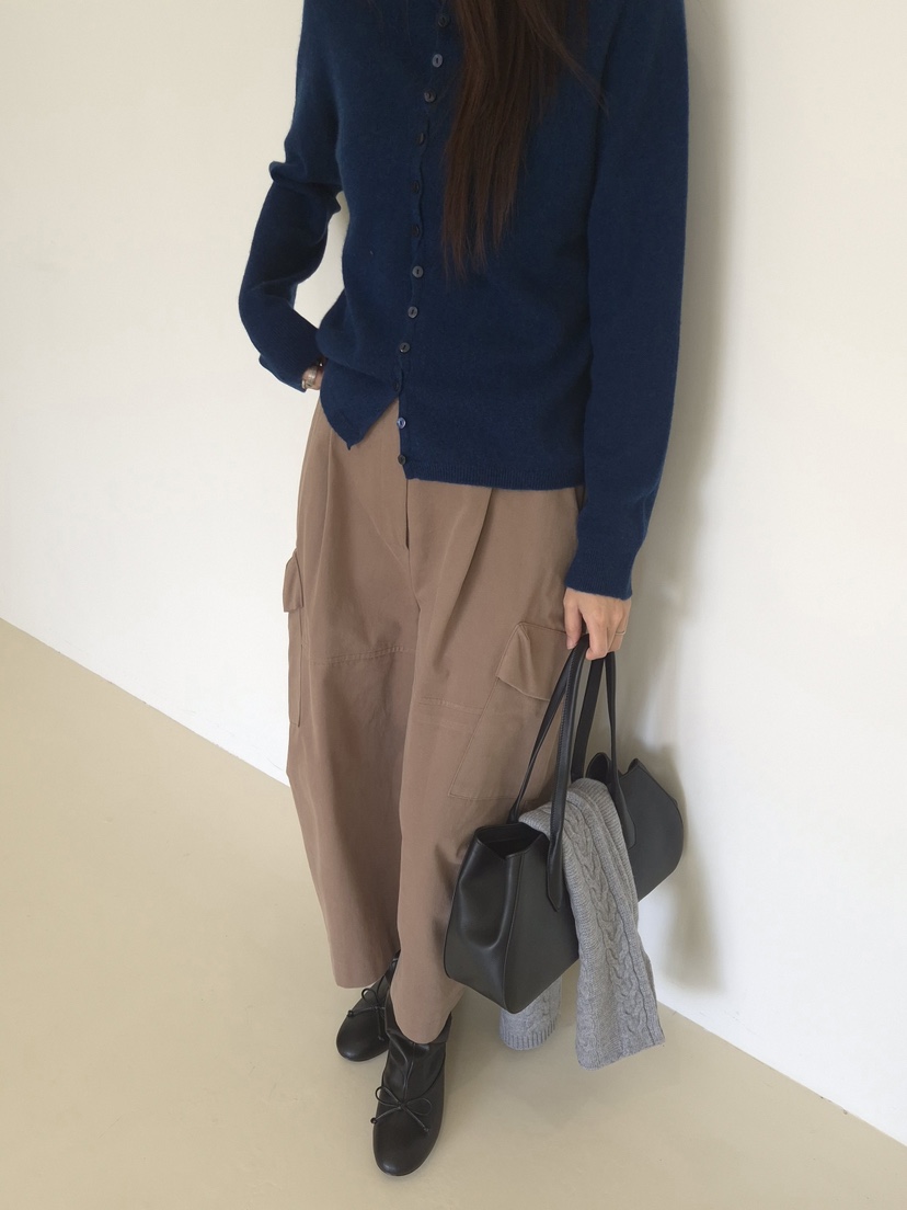 OUS/INCH-L韓國代購女士新品推薦人氣開衫羊絨高領紐扣OUS/INCH開衫