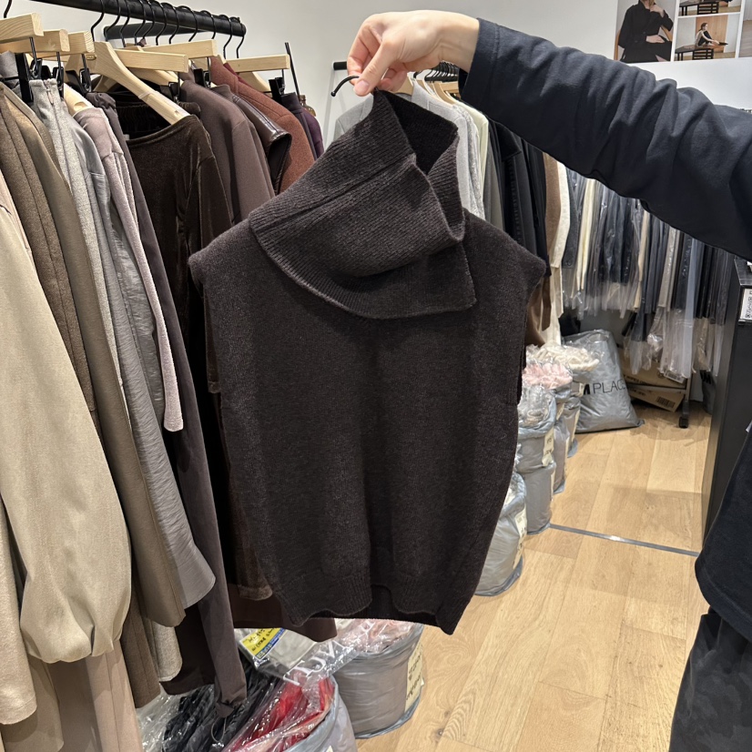 aube nunt韓國直郵女士新品人氣熱賣休閑吊帶背心含圍巾aube nunt吊帶/背心圖色3棕色