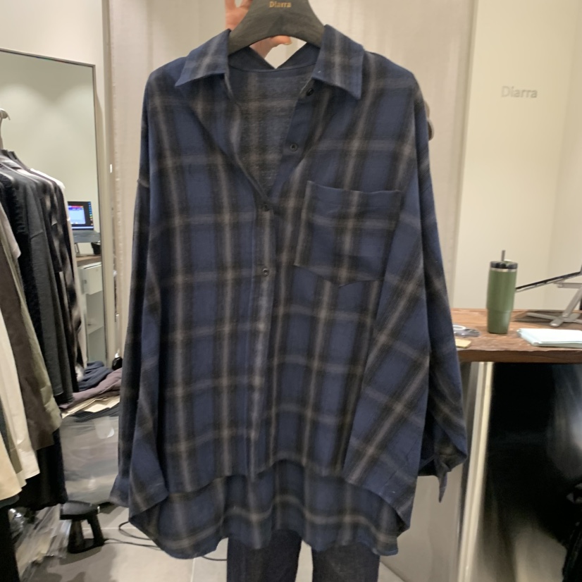 DIARRA東大門直郵女裝新品時尚熱賣職業襯衫蕾絲衫拉絨格紋Diarra襯衫/蕾絲衫圖色1