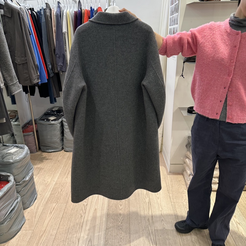 REIRAI東大門實拍女裝新品人氣熱賣時尚中長款大衣不含圍巾Reirai中長款大衣