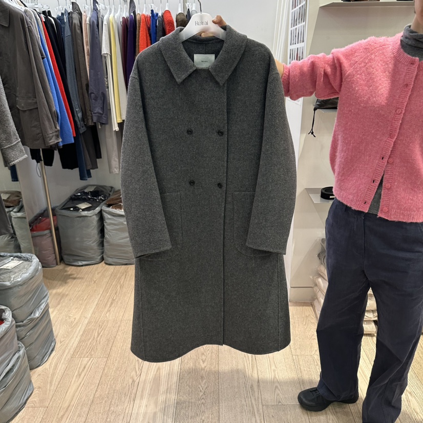 REIRAI東大門實拍女裝新品人氣熱賣時尚中長款大衣不含圍巾Reirai中長款大衣圖色1