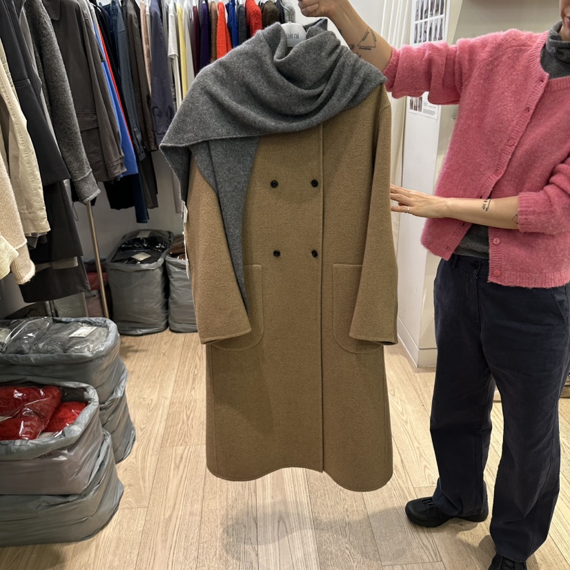 REIRAI東大門實拍女裝新品人氣熱賣時尚中長款大衣不含圍巾Reirai中長款大衣圖色2