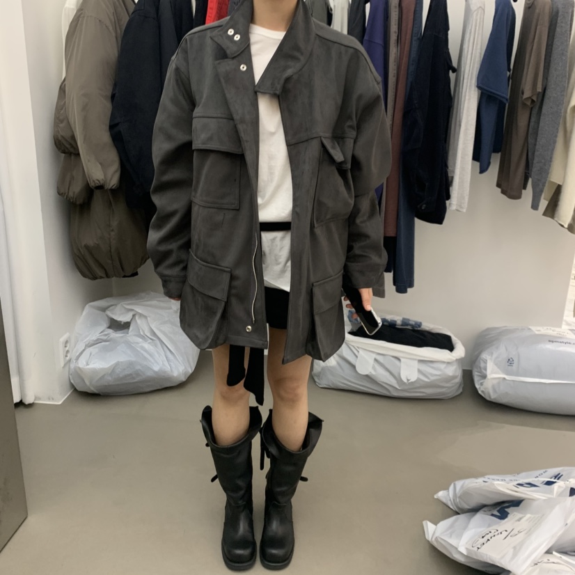 BRICKSADE韓國代購女裝新款真品推薦人氣時尚熱賣夾克麂皮BRICKSADE夾克圖色2