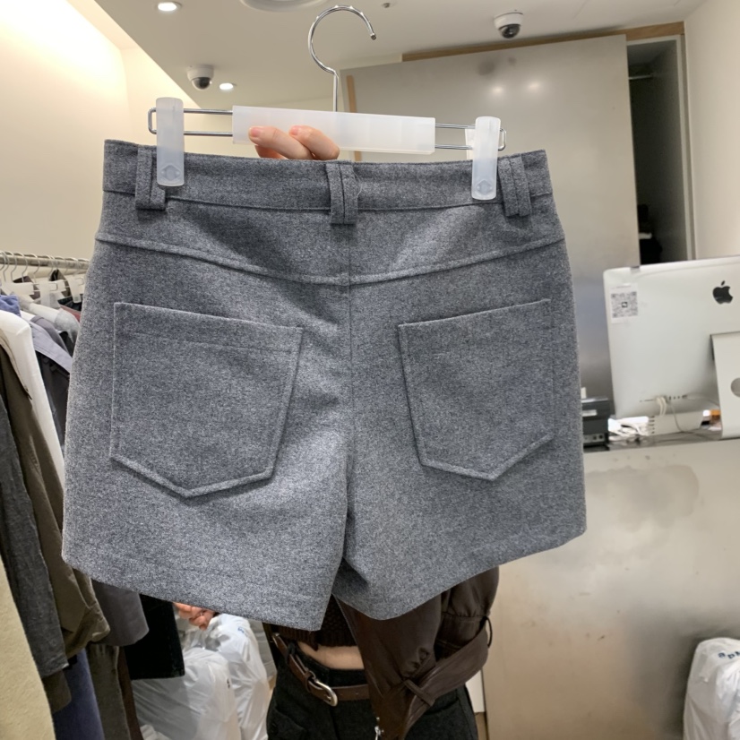 MEET ME東大門代購女裝新品職業推薦短褲不含腰帶羊毛口袋Meet me短褲